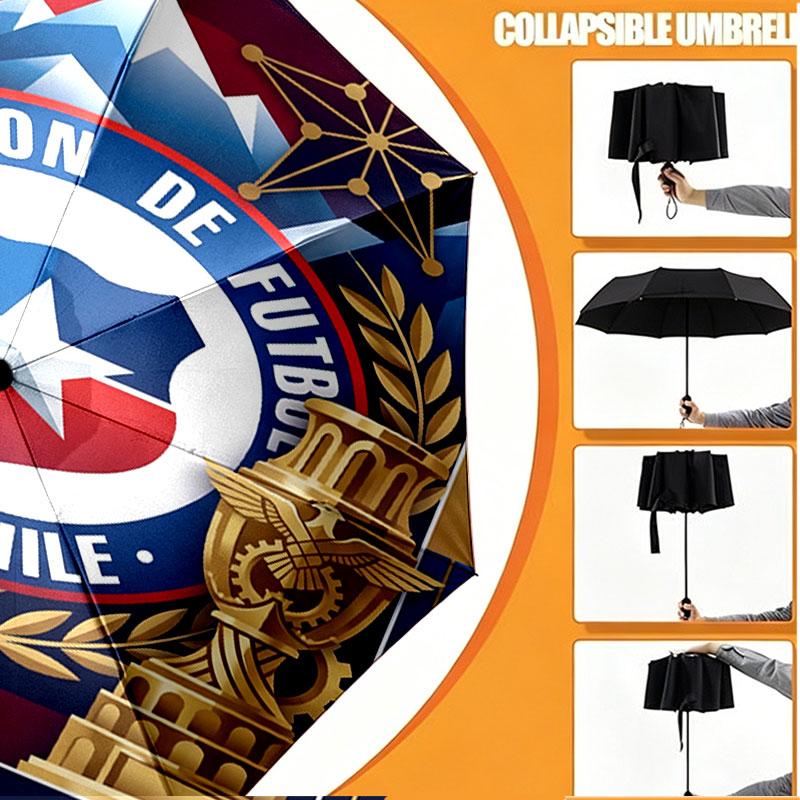 Custom Name Personalized Football Print Umbrella, Auto Open Close, 8‑Rib Sturdy Frame, Commute Camping Hiking Use, Birthday Gift