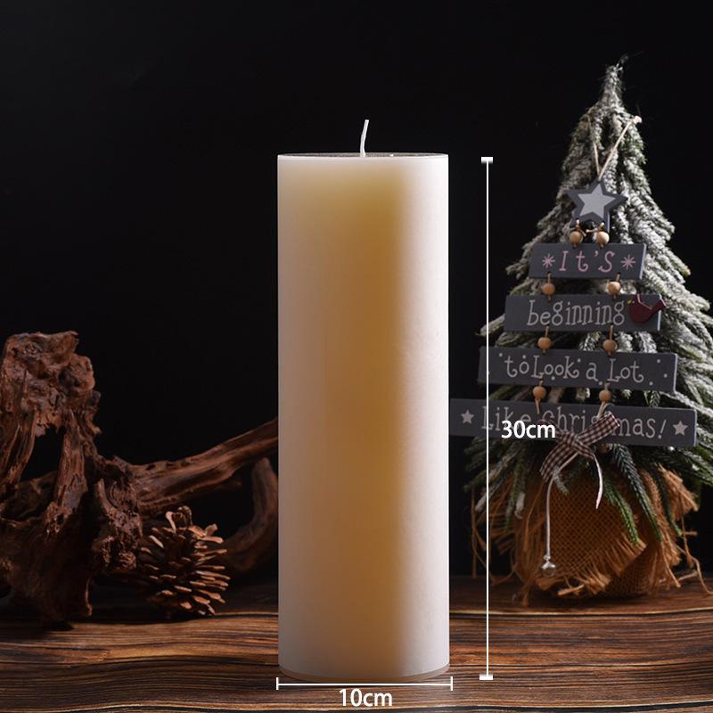 Classic Ivory Smokeless White Cylindrical Wedding Candles for Home and Restaurant Decor - Free Shipping
