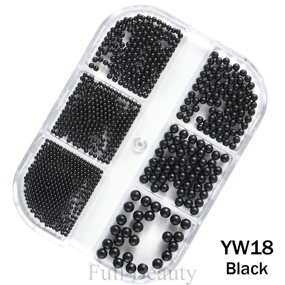 6 Grids Mini Stainless Steel Metal Bead 3D Sliver Gold Small Micro Beads DIY Nail Art Decoration Accessories