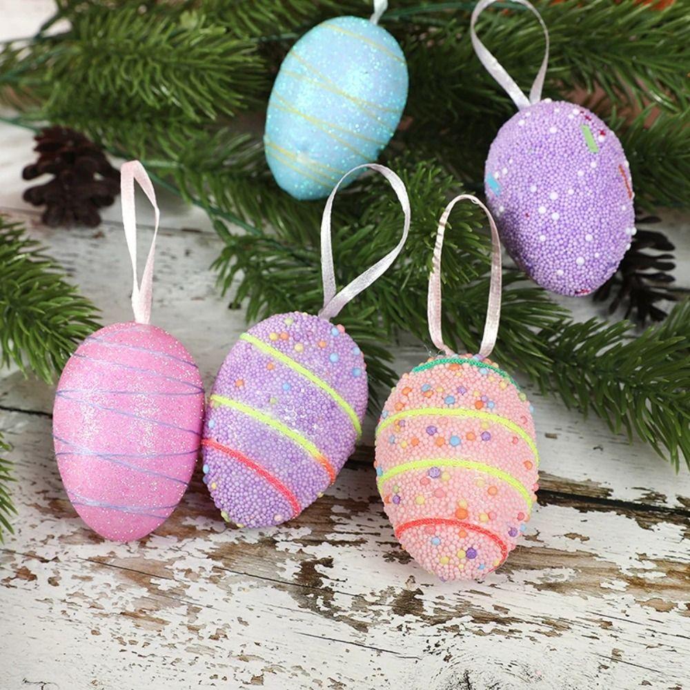 6Pcs Simulation Egg Hanging Easter Ornaments Easter Festival Decoration  Easter Party