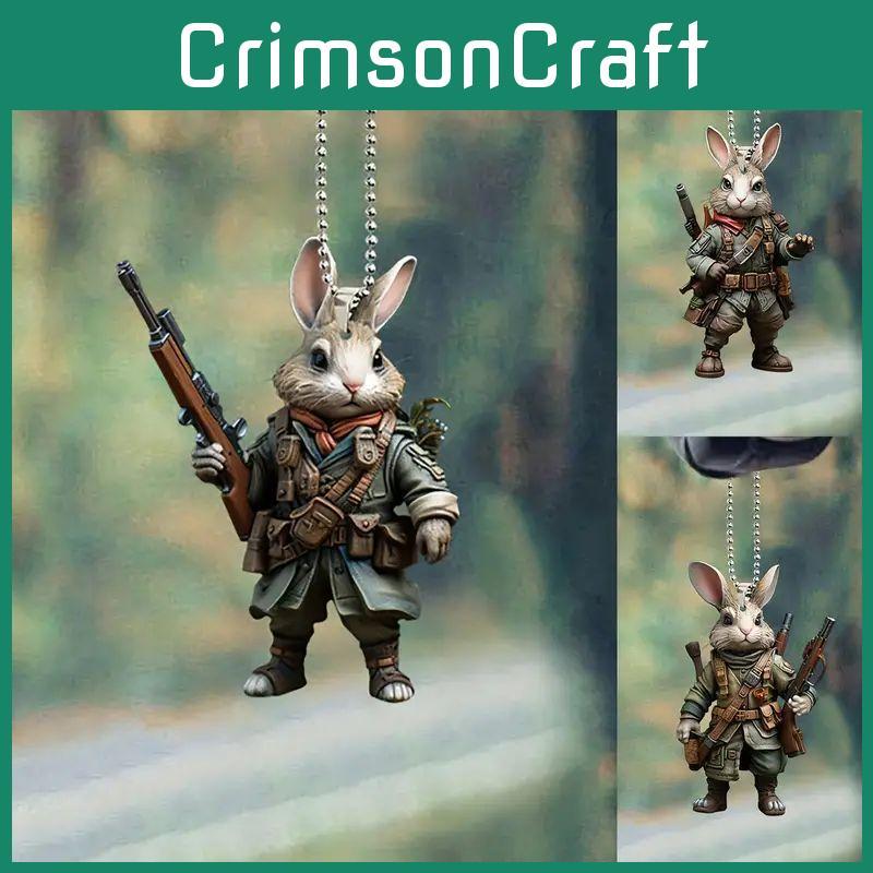 Acrylic Cartoon Animal Gunner Pendant Christmas Tree Decoration For Car Interior Style