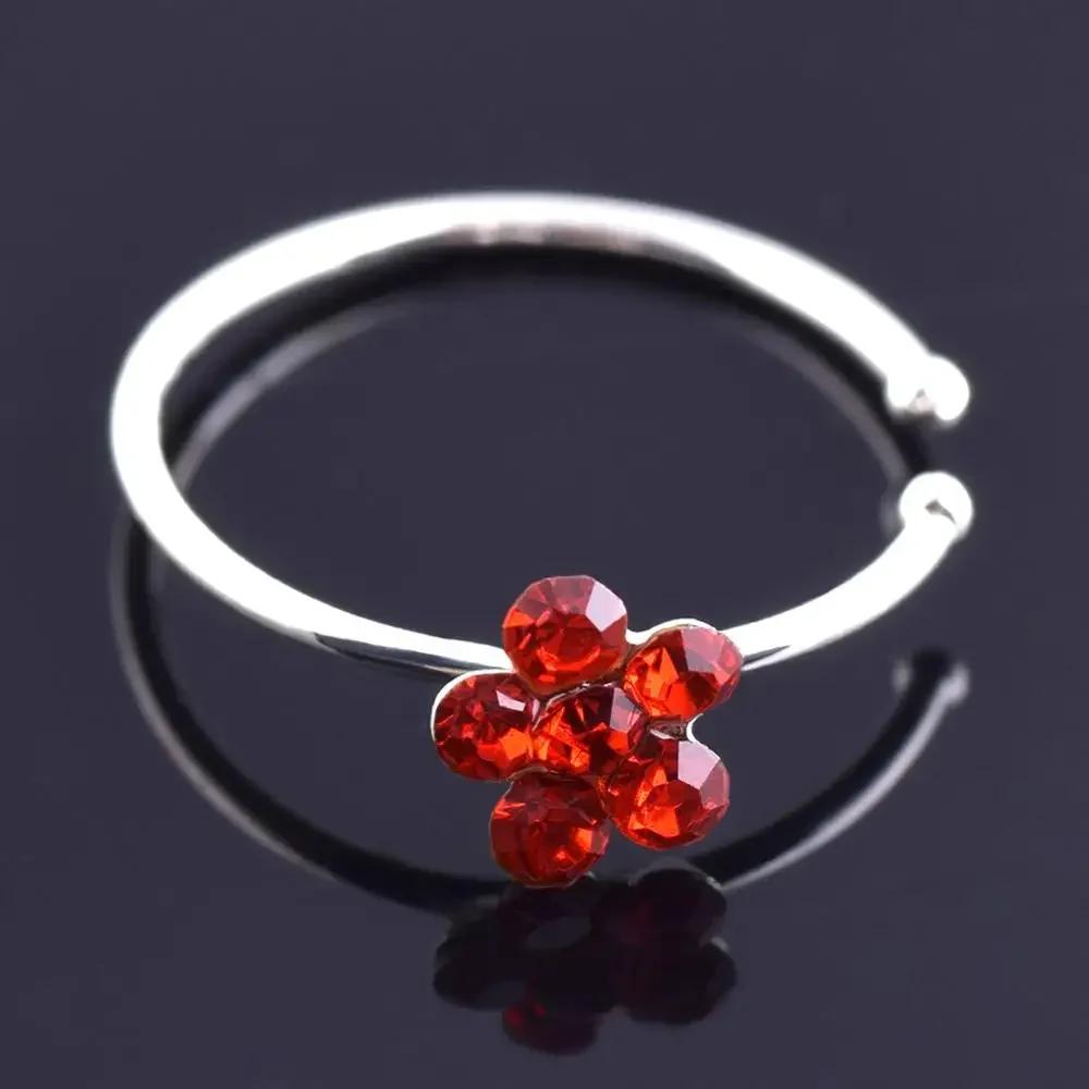 1pc Non Piercing Flower Clip Nose Ring Fake Hoop Earring Stainless Steel Ear Cuff Without Holes Body Jewelry