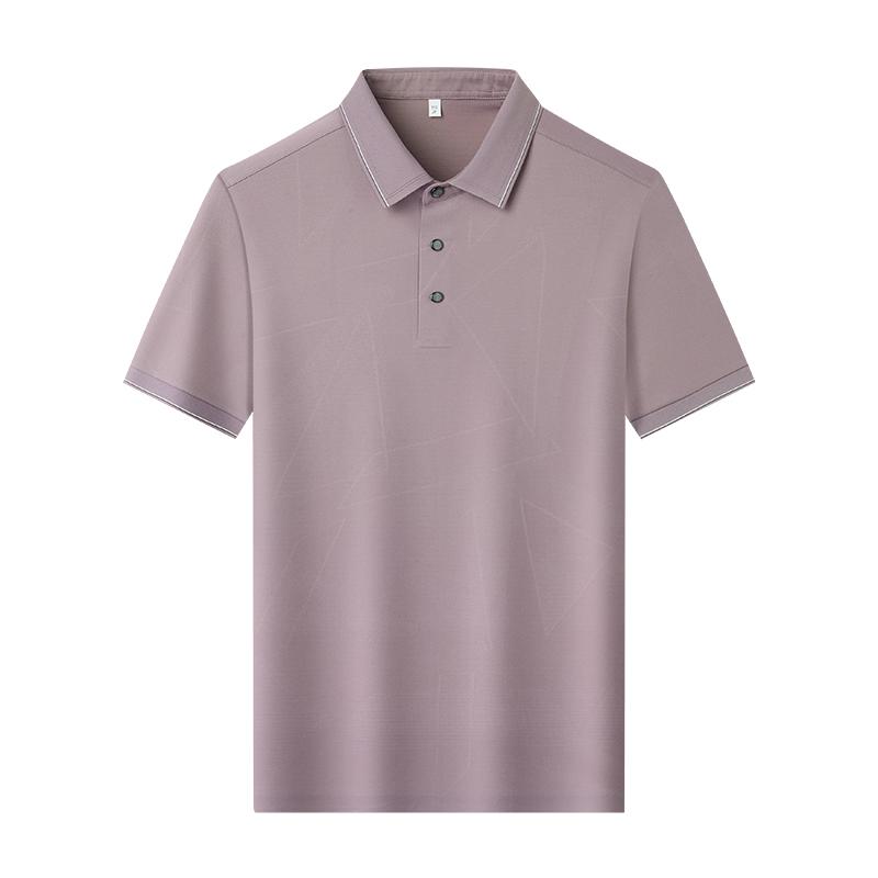Maotai Silk Dopamine Color Summer Customized Texture Light Luxury Silk Blended Cool Men's Short Sleeved Polo Shirt