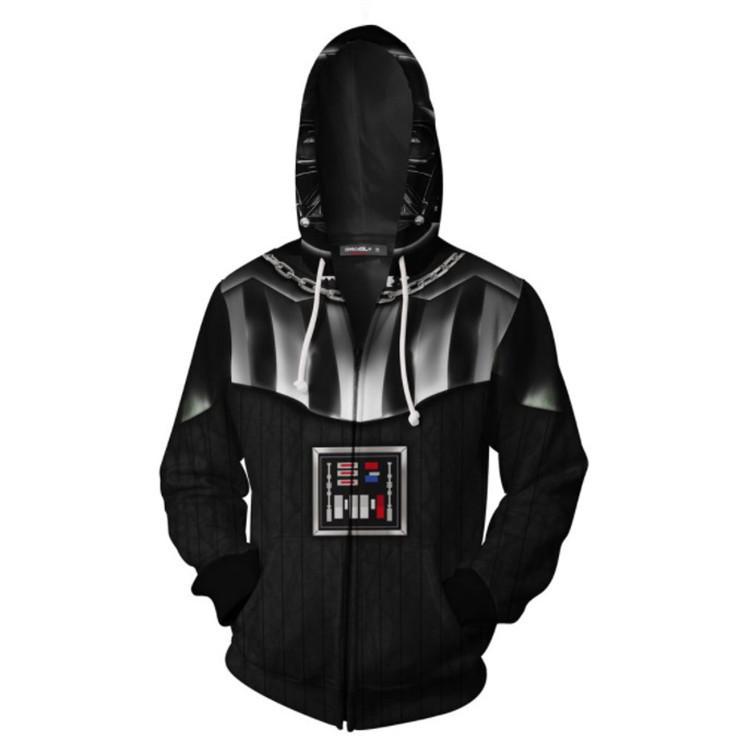 2025 European Black Warrior Anime 3D Cosplay Hoodie for Men & Women