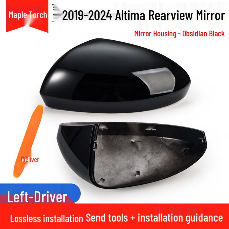 Compatible Rearview Mirror Cover with Camera, Frame & Turn Signal for 2019-2024 Nissan Altima