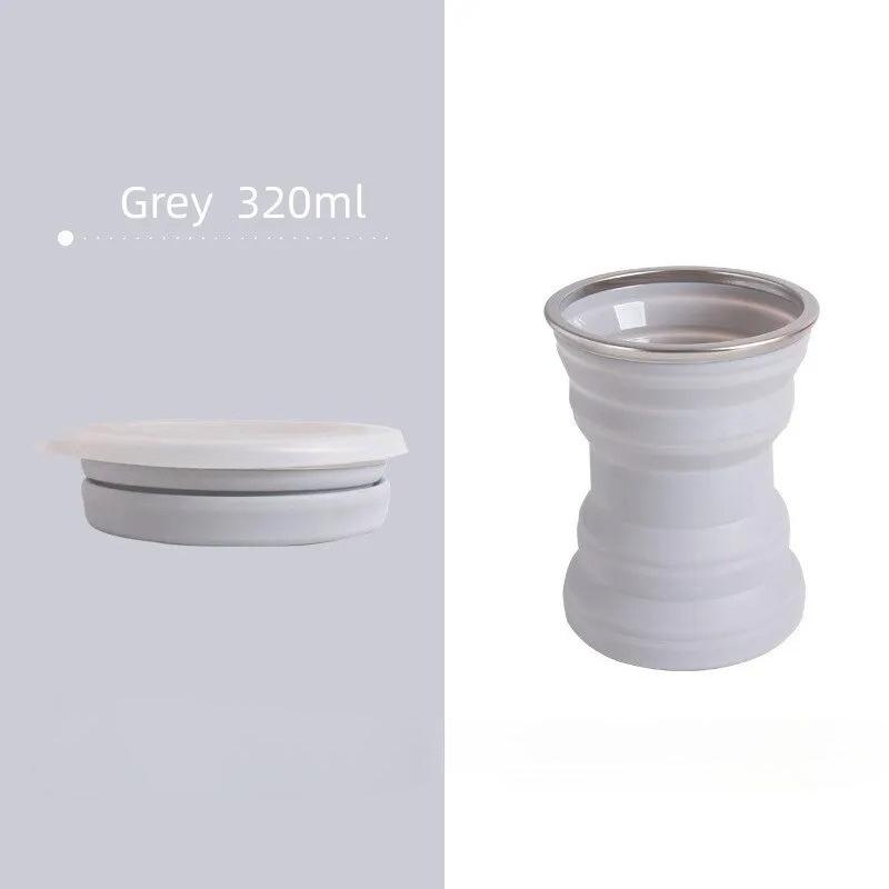 Portable Silicone Foldable Cup Lanyard Heat With Cups Lid Collapsible Resistant Folding Storage Travel Mug For Hot Water