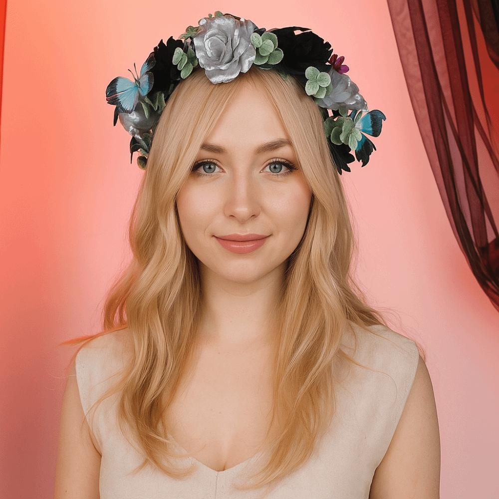 Fashion Halloween Headband Exquisite Cosplay Headband Simulation Flower Headband  Costume Accessory