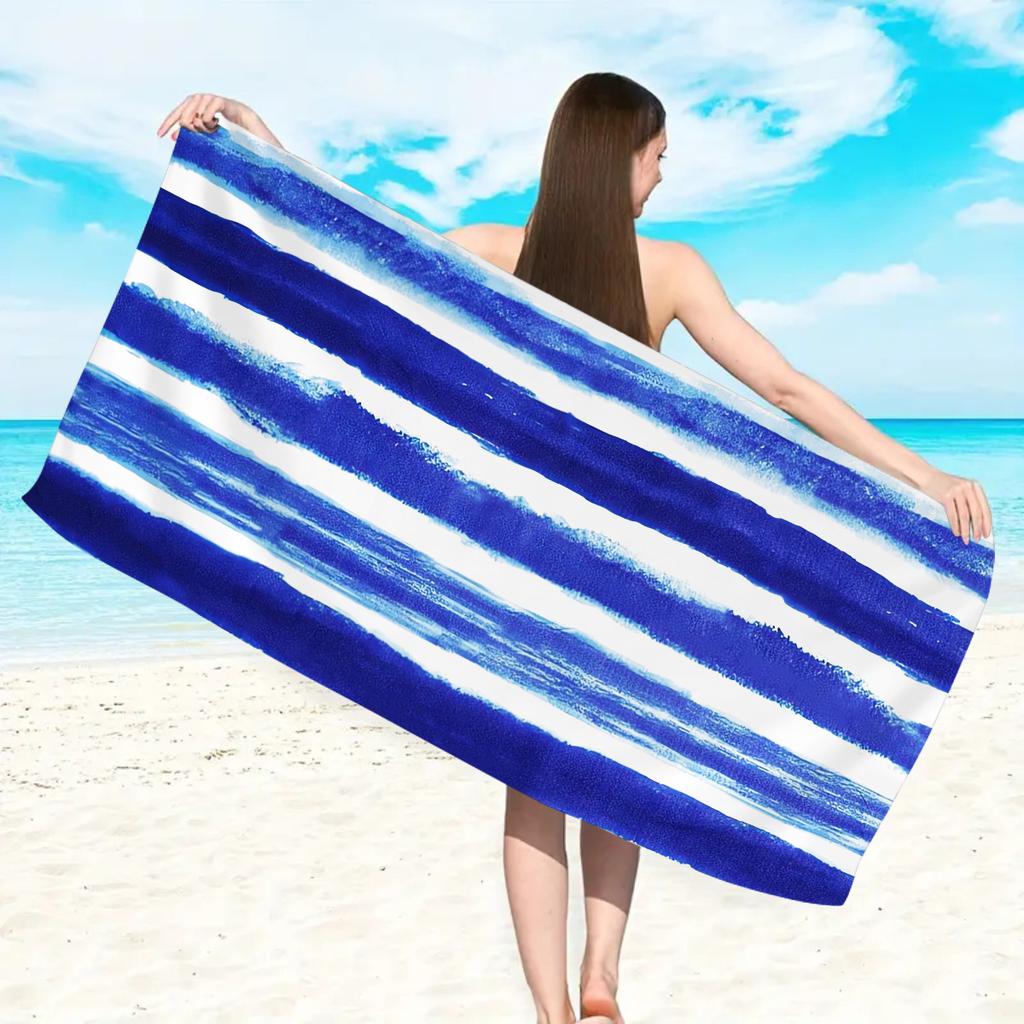 1pc Ultra Fine Fiber Large Beach Towel, Suitable for Camping, Beach, Surfing, Swimming Essential Multifunctional Beach Towel