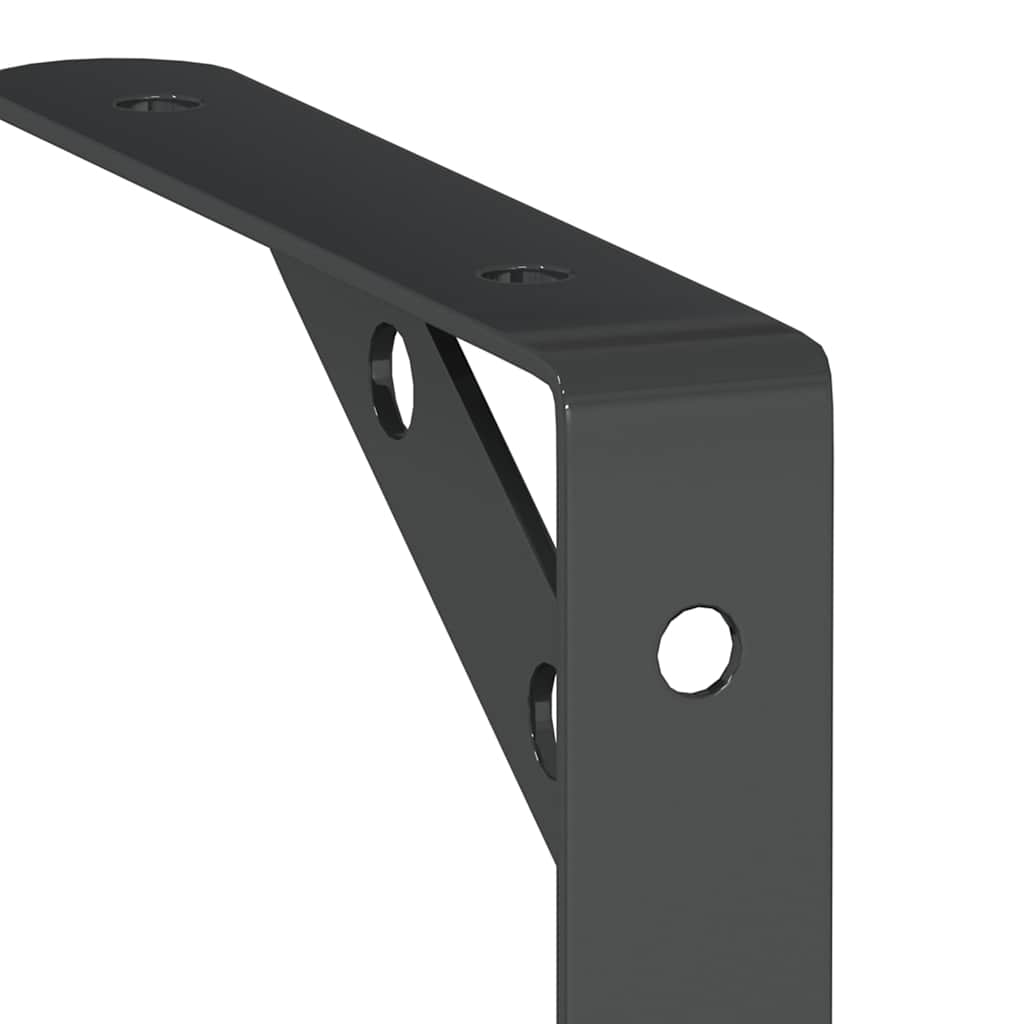 Shelf Brackets 4 pcs 15 x 2.5 x 11.5 cm Black Stainless Steel