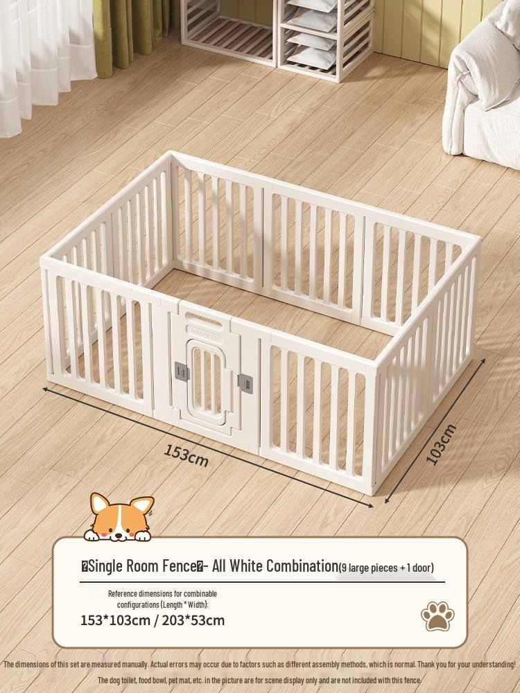 Gray & White Color Block Puppy Playpen for Small to Medium Dogs - Indoor Pet Crate & Isolation Fence
