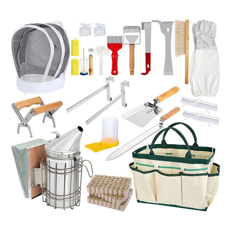 26-Piece Beekeeping Starter Kit: Tools and Supplies for Beginners and Pros 26-Piece Beekeeping Tool Set