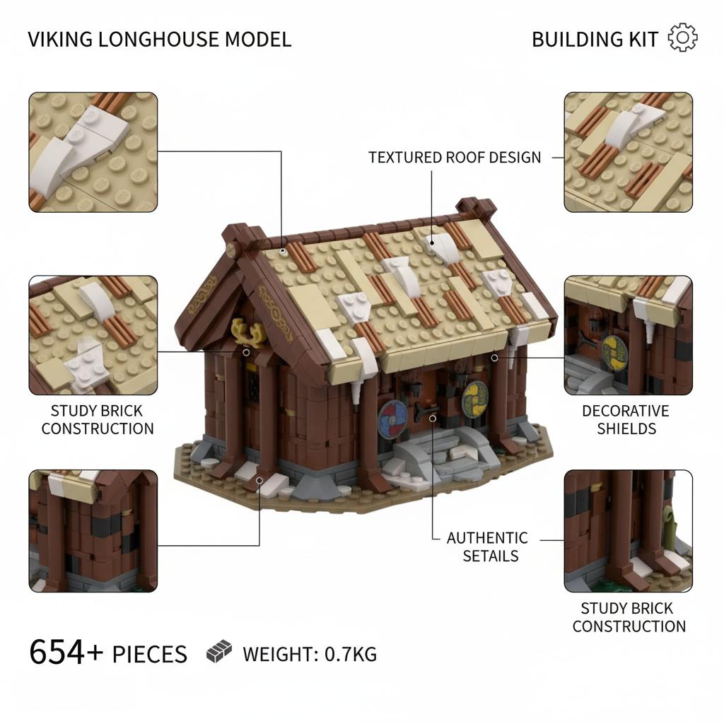 Modular MOC Medieval Village Building Blocks Set - Castle & House Brick Toy - Collectible Model Kit for Adults & Kids
