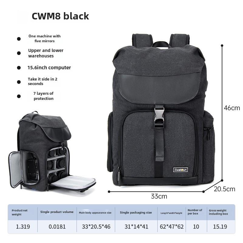 CADeN Canvas SLR Camera Backpack - Large-Capacity, Dual Compartment, Outdoor Photography Bag