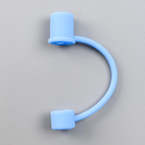 5Pcs Silicone Straw Cover for 8mm Large Diameter Straws Toppers U-Shaped Lanyard Straw Lid Dust-Proof Reusable Straw Protector for Glass Stainless