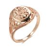 Fashion Glossy Rings For Women Rose Gold Unique Pattern Round Rings Ethnic Bride Wedding Jewelry New