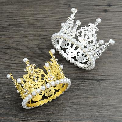 1Pcs Princess Birthday Party Cake Topper Children Decorative Crown Cake Decoration Elegant Gold Silver Color Cake Ornaments