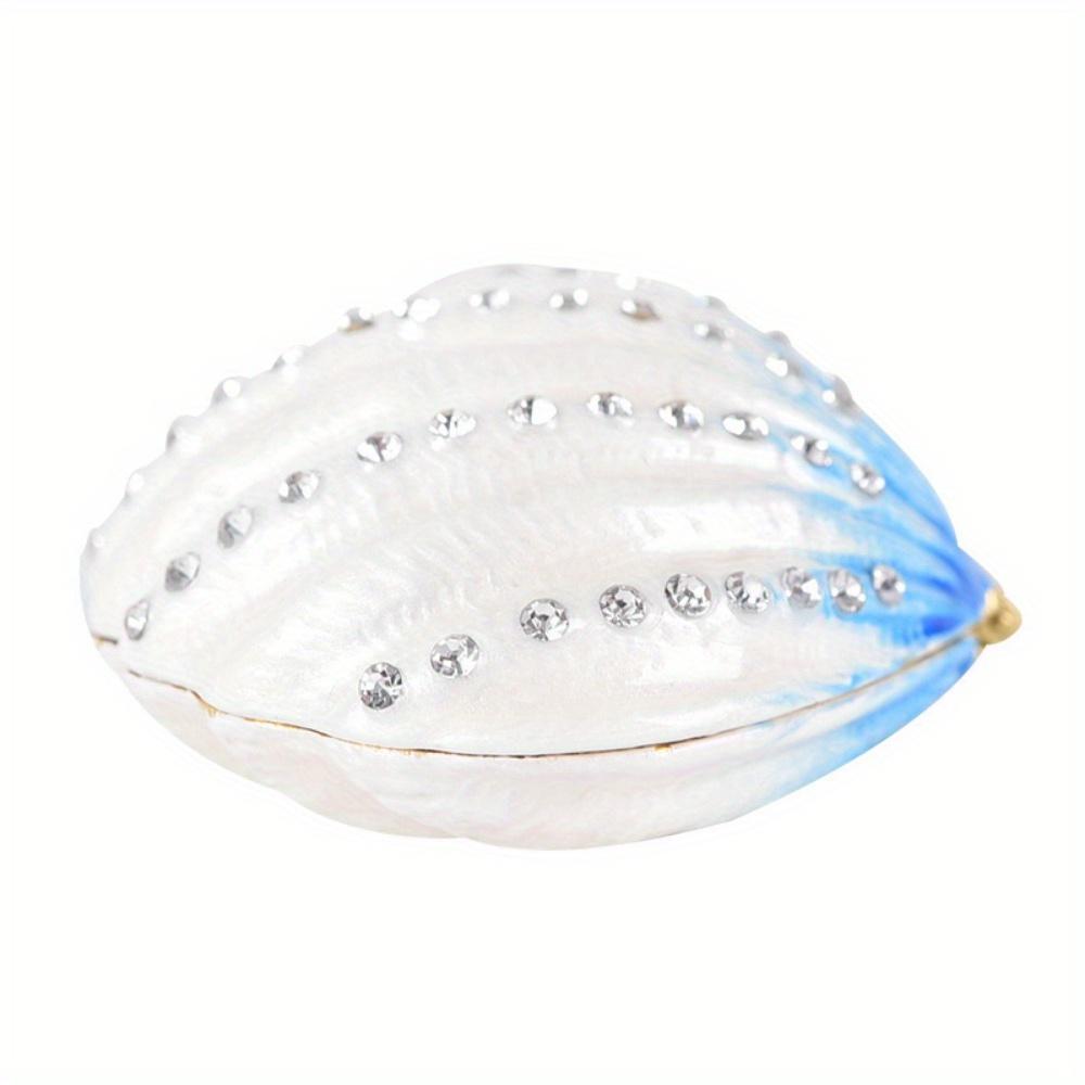 Crystal Shell Metal Craft Jewelry Box, 1PC Trinket Box Necklace Earring Bead Box Small Wedding Decor Party Favor Gift