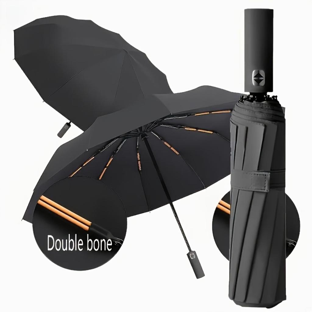 24 Keel Automatic Folding Umbrella - Large Size, Double Frame Design, Windproof and Sun Protection, Suitable for Two People To Use