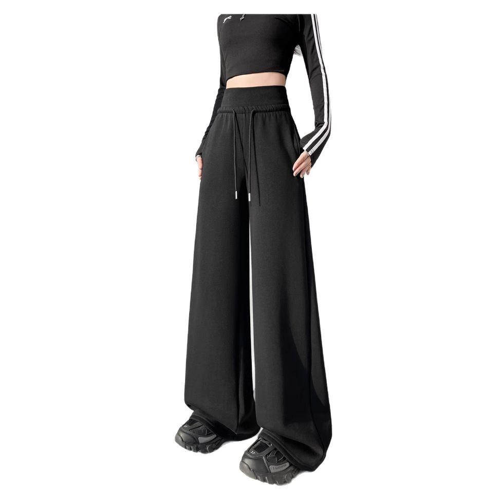 

Женские серые спортивные брюки с высокой посадкой, свободные, прямые, широкие от бедра, американские треники 2XL