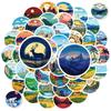 New 50 Pictures of Mainland Landscape Aesthetic Cartoon Graffiti Round Stickers Creative DIY Suitcase Mobile Phone Stickers