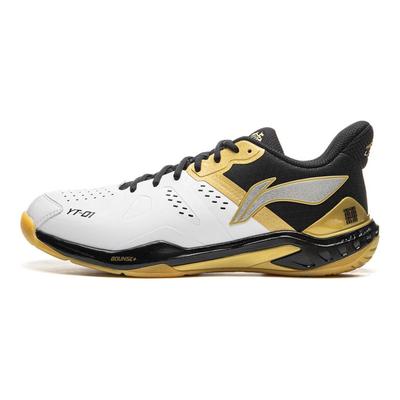 Bequeme Sportliche Leichte Rebound Low-Top Badminton Schuhe Unisex Schuhe Weiß Schwarz Gold AYZU017-4
