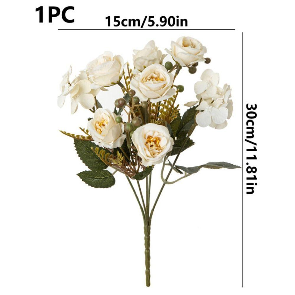 French Simulated Flowers DIY Bridal Rose Bouquet Fashion Silk Hydrangea  Home Decor