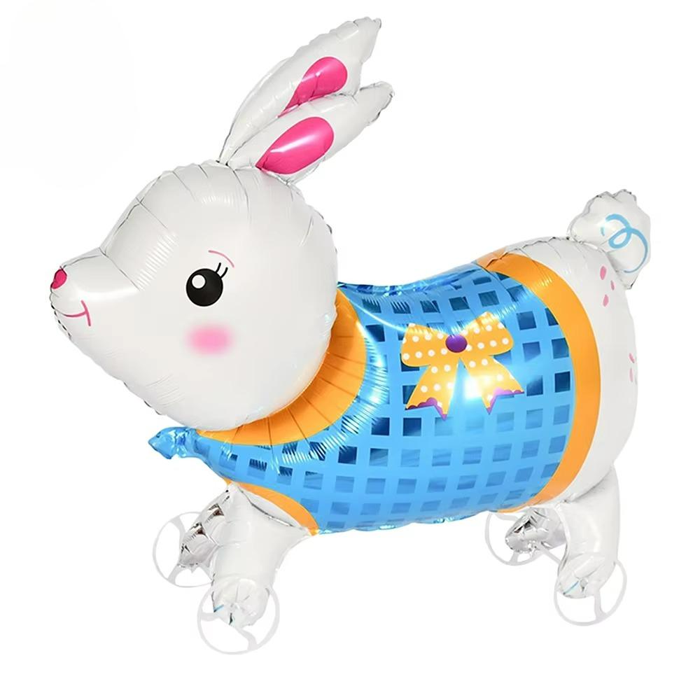 16pcs Cute Walking Animal Foil Balloons with Wheels Walking Wheels Elephants Dinosaurs Lions Rabbits Children's Toy Balloons