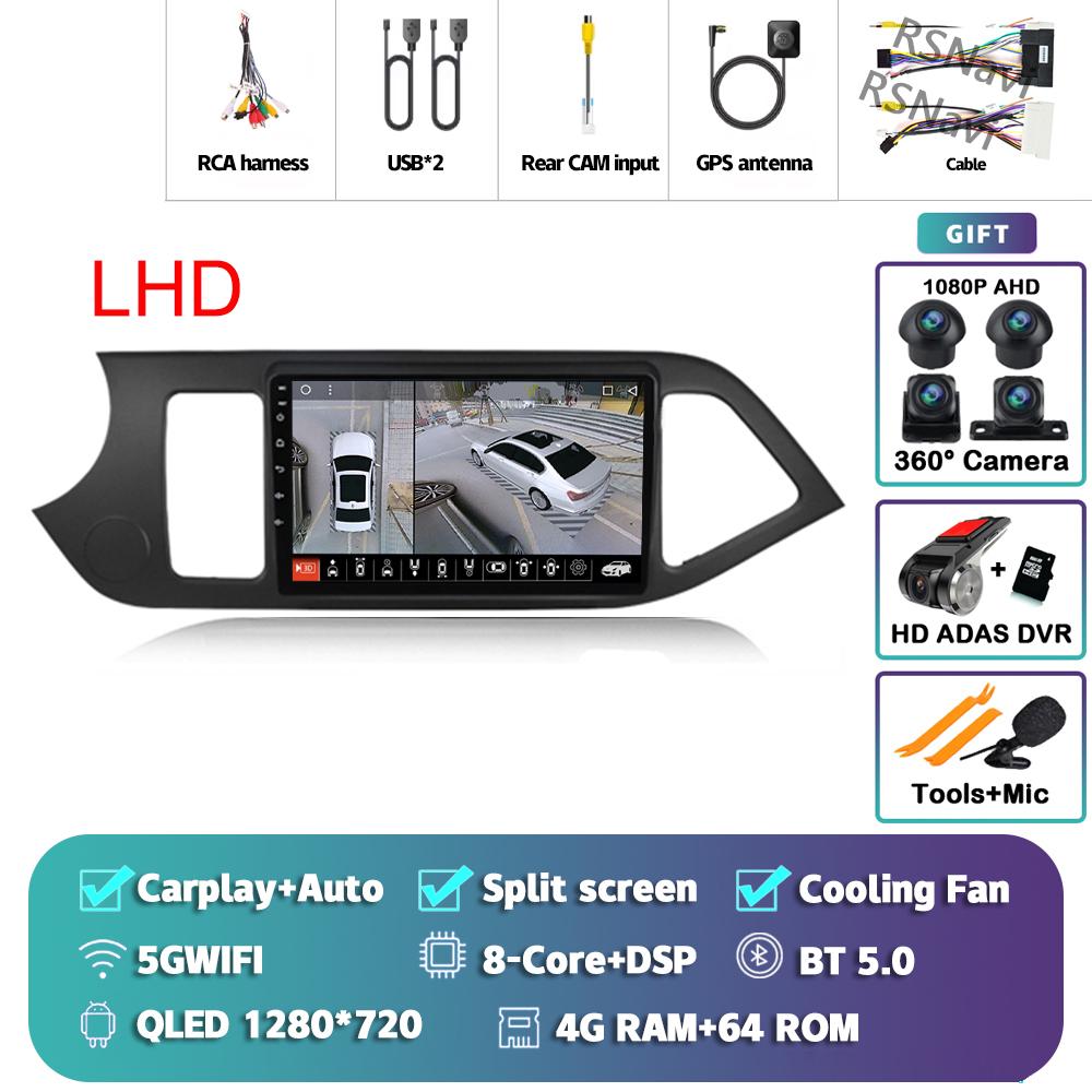 Android 14 Carplay Car Radio For Kia Morning 2 Picanto 2011 - 2017 Multimedia Video Player Navigation GPS Stereo Head Unit Auto