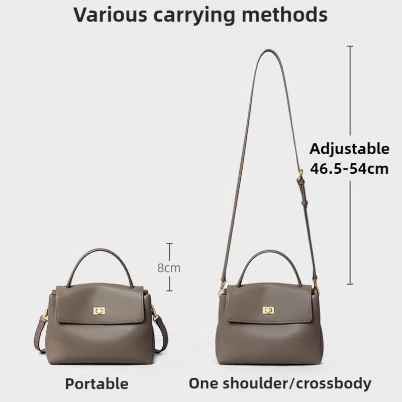 Texture Soft Women Leather Handbag, New Retro Small Square Bag, Versatile and Fashionable Shoulder Bag, Crossbody Women's Bag