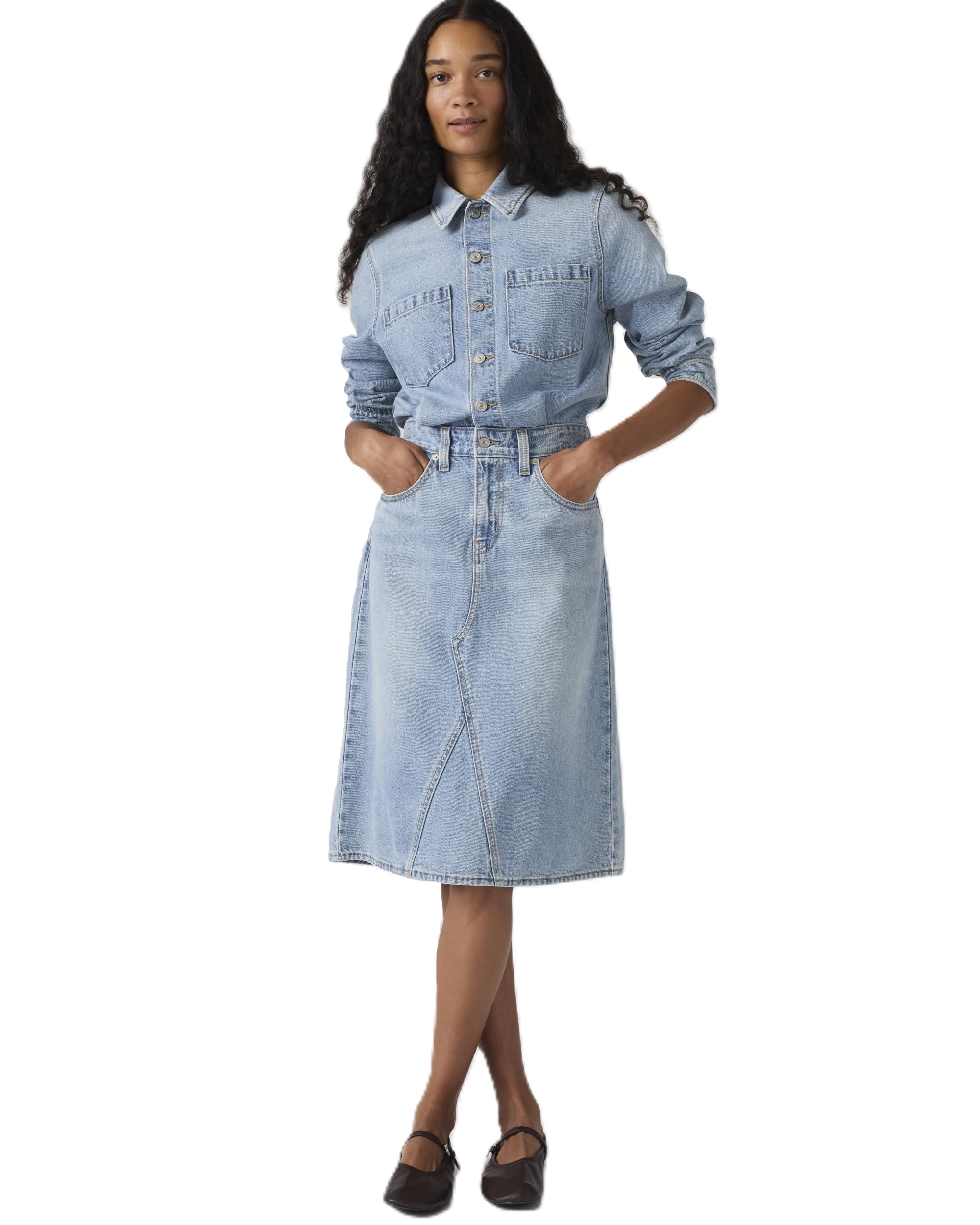 Levi s A-line Western Dress Long Sleeve Dress US M