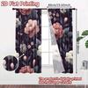 2D FLAT PRINTING 2pcs Curtains (Without Rod) Floral Elegance on Dark Background Easter Festival Minimalist Curtains Prints Light