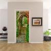 Nature Scenery Door Decal 3D Removable Vinyl Sticker, Adhesive Forest Pathway Wallpaper for Bedroom Entryway