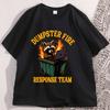 Dumpster Fire Response Team with Raccoon and Possum Tshirts for Men Women Funny Animal Cotton Short Sleeve Tshirts Clothing