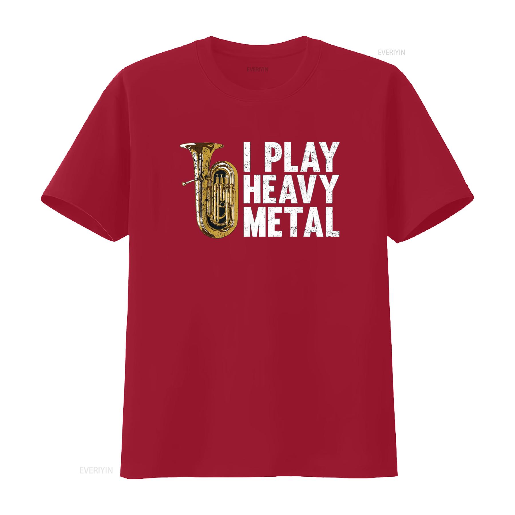 

Tuba T Shirt Funny I Play Heavy Metal vintage Washed homme Stylish Top For Everyday Wear Unisex Breathable Slightly fashion S