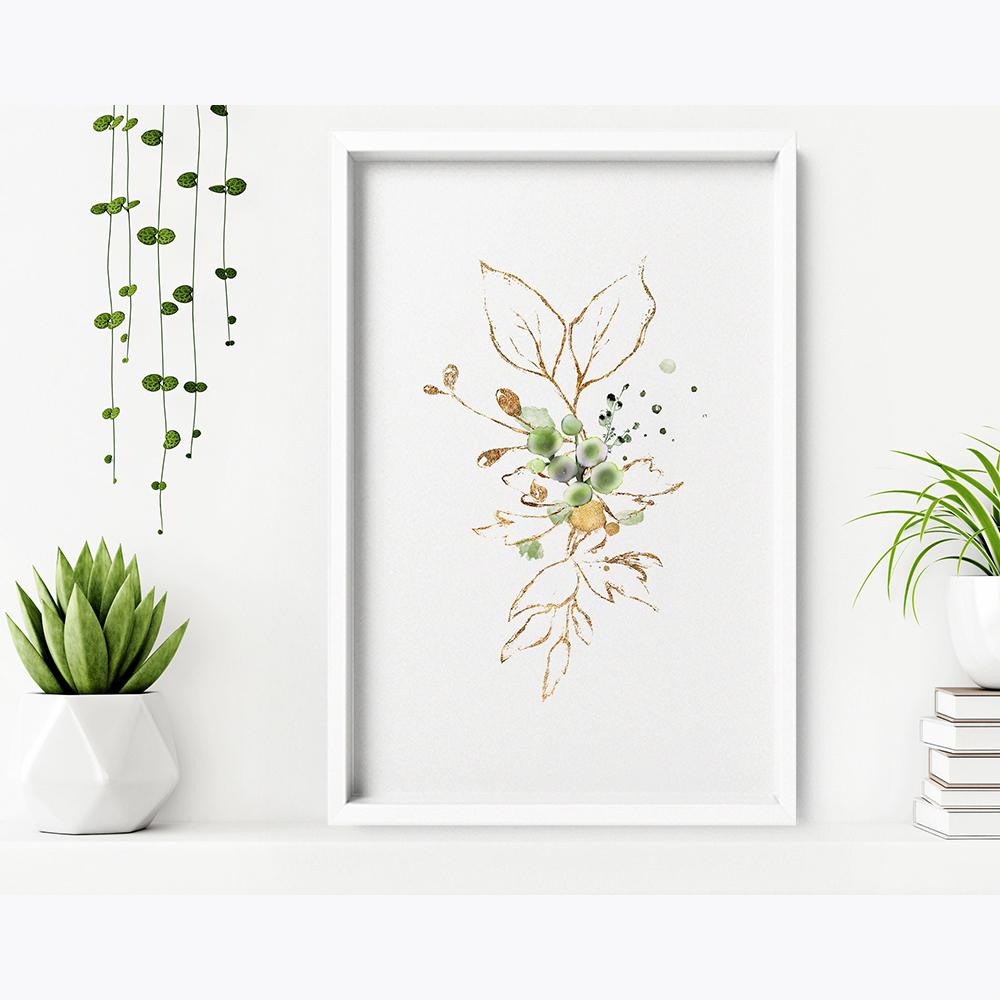 Afiș de artă de perete de baie imprimat cu plante, poză de relaxare spa pentru toaletă