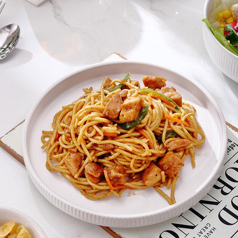 Elegant Stripe Embossed Ceramic Dinner Plate