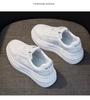 Fashion Luxury genuine leather women's shoes new thick-soled sports shoes for women summer mesh lace-up women's flat white shoes