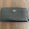 Used Coach Long Wallet Round Zipper Black
