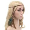 Retro Boho Peacock Feather Braided Rope Headband Hairband Women Headgear Feather Headdress Indian Headwear Hair Accessories Gift