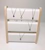 Solid Wood Three-Tier Necklace Stand - Jewelry Display and Storage Hanger