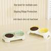 Eco-friendly Double Cat & Dog Feeding Bowl with Slanted Mouth - Cervical Spine Protection & Anti-Knock Design