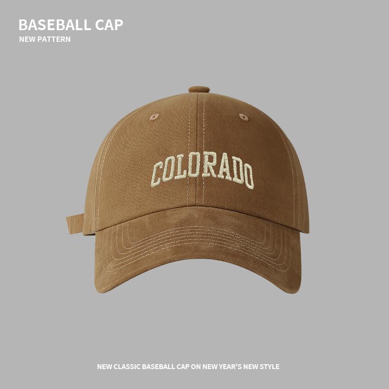 

High quality polished soft top baseball cap men s letter embroidery tide big head circumference showing face small versatile cap women One Size