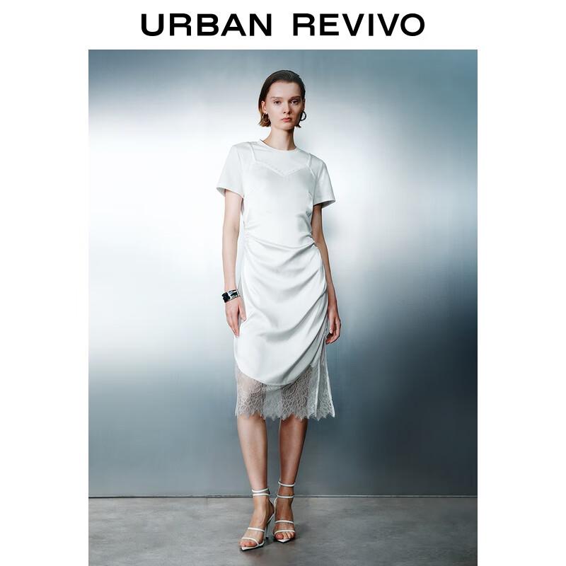 

UR 2025 Summer Lace Patchwork Short Sleeve Dress S