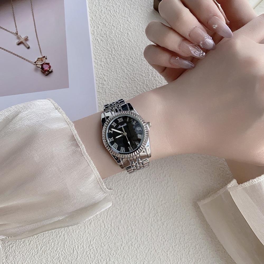 Gold Silver Steel Belt Diamond-encrusted High-end Women's Watch Simple Scale Alloy Rhinestone Quartz Watch Batch Watch
