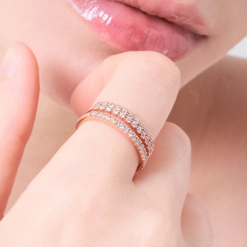 ELLE Jewelry Bold Two-Line Open Ring ELBRWR148