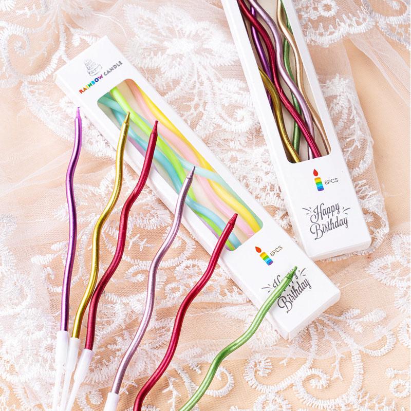 Colorful Curve Candles Birthday Candles Spiral Cake Candles Wedding and Party Decorative Cake Supplies Universal Cake Decoration