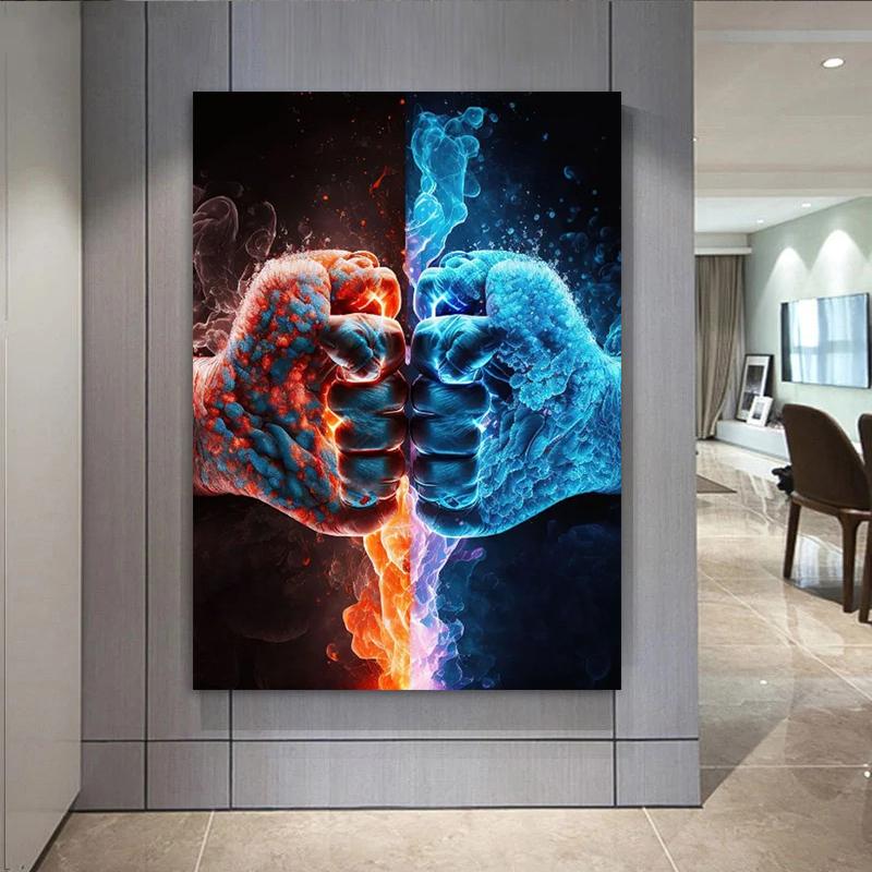 Retro Boxhandschuhe Leinwand Malerei Kunst Ästhetik Poster Drucke Boxing Gym Club Hintergrund Wand Dekor Jungen Zimmer Bild Cuadros