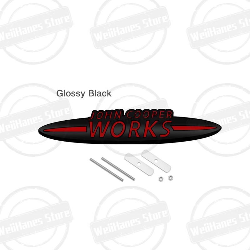 Metallo Per John Cooper Works Mini Cooper S JCW R56 R57 Countryman Clubman Paceman Adesivo Griglia Emblema Badge Carrozzeria Posteriore Bagagliaio Auto