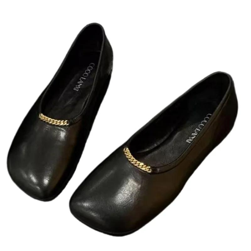 Fashion Women Flats Shoes Platform Shallow Shoes Fashion Dress Loafers Shoes Sport Woman Sneakers 2025 Spring Trend Chain Mujer Zapatos