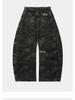 Jeans en Denim Large à Carreaux Rétro Badblood BCAC Coréen pour Femmes